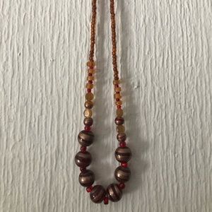 Handmade glass bead necklace